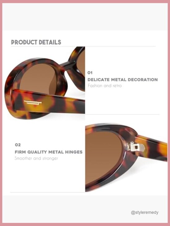 Retro Oval Sunglasses for Small Faces with Plastic Frames main image 5